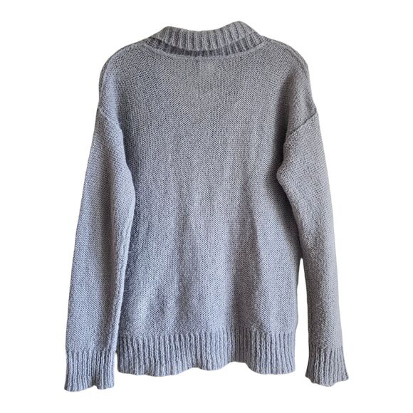 J. CREW Women's XS Dolce Sweater Mohair Wool Blend Gray Fluffy Shawl Collar 36" - Picture 7 of 7